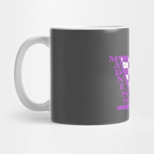 Madness Vintage Checkerboard Purple & White Mug